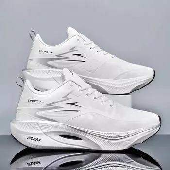 Mens Running Shoes Pro Training Mesh Breathable Flat Sneakers Trendy Couple Tennis Shoes for Men and Women Big Size 35 белый