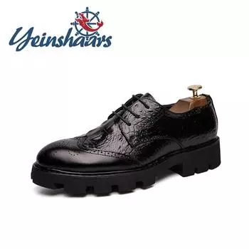 Mens Shoes Casual Luxury Formal Shoes Brand Fashion Elegant Oxford Dress Party Wedding Shoes Brogue Zapatos de Hombre de Fiesta 38 чёрный