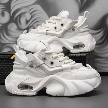 Mens Shoes Fashion Height-increasing Casual Shoe Designer Platform Sneakers for Men Sport Running Shoes 39 белый
