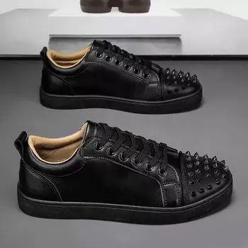 Mens Sneakers Walking Men Casual Shoes Fashion Brand Sport Male Leather Man Sneakers Shoes for Men Designer Platform Mens Shoes 39 чёрный
