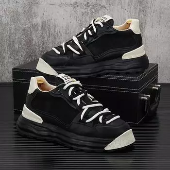Мужские вулканизированные туфли Роскошные кроссовки Мужские туфли Harajuku Массивные кроссовки Мужские черные кроссовки Мужские высокие модные Zapatos Hombre 38 коричневый