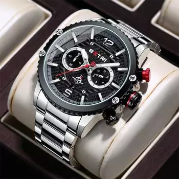 Мужские часы, модные мужские часы, кварцевые часы из нержавеющей стали, роскошные мужские деловые водонепроницаемые наручные часы с датой
