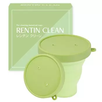 Менструальная чаша Uhuruna Lentin Clean, специальная очищающая чаша, дезинфекция, менструальный диск, микроволновая печь с отверстием для пара, изготовленный из силикона, складной [лаймово-зеленый] зеленый лайм