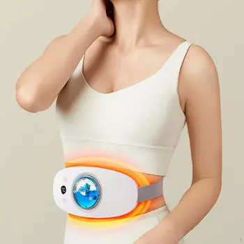Менструальная грелка пояс-обертывание для живота беспроводной портативный для периода регулируемый белый