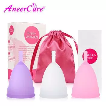 Менструальная медика, бесплатная доставка, силиконовая чашка, вагинальное влагалище, менструальный коллектор, стерилизатор, чашки, силиконовый период, уход за менструацией, 3 размера.(А28)