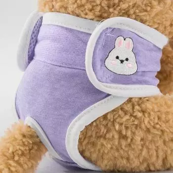 Менструальные штаны для домашних животных, физиологические шорты для женщин и собак, дышащие хлопковые гигиенические трусики для домашних животных с мультяшным рисунком M фиолетовый