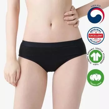 [Menstrual Panties][Ministry of Food and Drug Safety Certification] CyClean Organic Menstrual Panties Hip Hugger Apricot/Black,Korean womens products