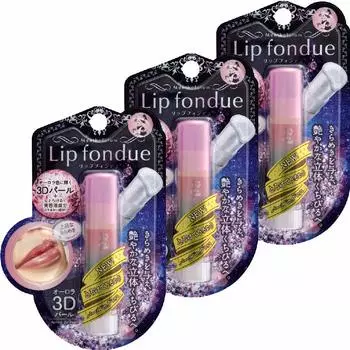 Mentholatum Lip Fondue Aurora 3D Pearl x 3 шт. Набор бальзамов для губ грамм 4,2 г 4,2 гX3 (x 3) ярко-розовый