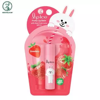 Mentholatum Lip Ice Фруктовый бальзам для губ с натуральным фруктовым соком клубники 3,5 г