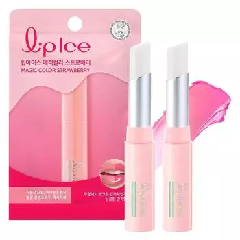Mentholatum Lip Ice Magic Color Lip Balm Strawberry, 2 шт., 2 г