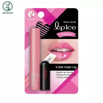 Mentholatum Lip Ice Magic Color Strawberry, смена цвета и увлажнение на 10 часов, 2 г 2 g