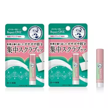 Mentholatum Repair One Отшелушивающий уход для губ Набор из 2 интенсивных скраба с витамином E CICA (Ниацинамид, Производное, Экстракт, Вазелин, Уход, Увлажнение)