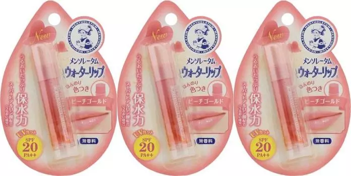 Mentholatum Water Lip Peach Gold Набор из 3 шт. 4,5 г