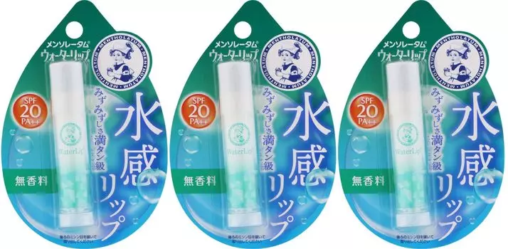 Mentholatum Water Lip Unscented x 3 White 4.5g