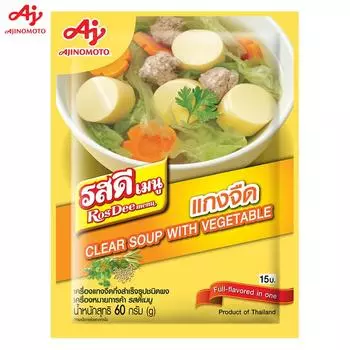 Меню Ajinomoto RosDee, Прозрачный суп с овощами, Насыщенный вкус в одном, 60 г 1 шт / 3 шт / 10 шт - Тайский 60 g x 3 pcs