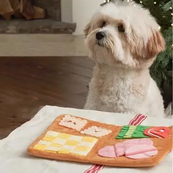 Menu Shape Cute Hidden Food Smell Mat Training Puzzle Dog Slow Food Mat Detoxing Physical Consumption Interactive Pet Smell Toy коричневый