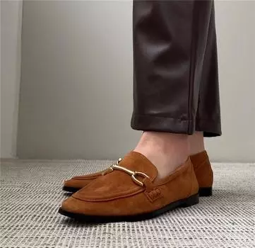 Meotina INS ZA, женские лоферы, туфли из натуральной кожи, туфли на плоской подошве с круглым носком, женская обувь с металлическими украшениями, весенне-осенний цвет коричневого цвета 43 34 бежевый
