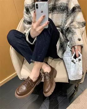 Meotina, лоферы, женские туфли из натуральной кожи на среднем каблуке, туфли-лодочки на платформе со шнуровкой, обувь на толстом каблуке, женские весенние туфли-оксфорды