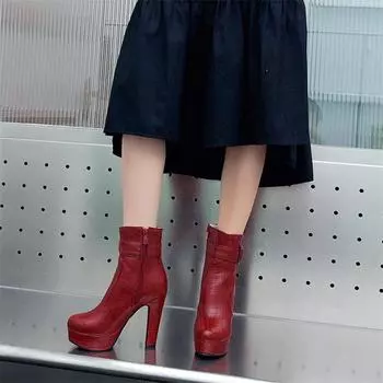 Meotina повседневная обувь из искусственной кожи на массивном каблуке, женские туфли-лодочки с пряжкой и ремешком на молнии, женская модная обувь на очень высоком каблуке, весенняя черная 33 чёрный