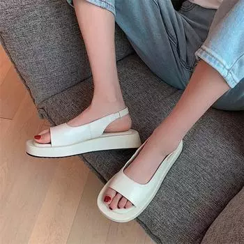 Meotina Shoes, женские сандалии из натуральной кожи, сандалии на плоской платформе, женская обувь из коровьей кожи с квадратным носком, летняя черная мода