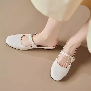 Meotina Women PU Leather Mules Pumps Round Toe Wegdes Mid Heels Concise Ladies Fashion Shoes Spring Autumn Beige Black 43 34 чёрный