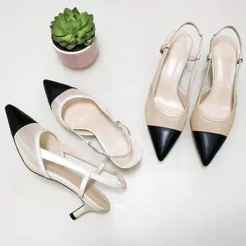 Meotina/Женская обувь из натуральной кожи, сандалии на высоком каблуке с открытой пяткой, с острым носком, женские сандалии бежевого цвета, большие размеры 42-43 34 миндальный