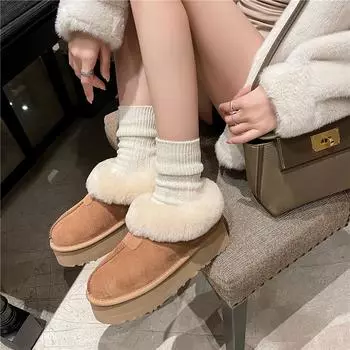 Meotina/женские ботильоны из натуральной кожи, шерстяные зимние ботинки на плоской платформе с круглым носком, на среднем каблуке, женская модная обувь, зима 40 35 малиновый