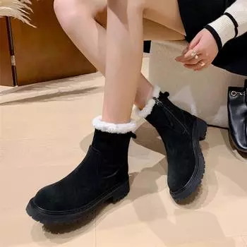 Meotina/женские ботильоны из натуральной кожи, зимние сапоги на меху на платформе с круглым носком и молнией, женская обувь, зимняя обувь 40 34 коричневый