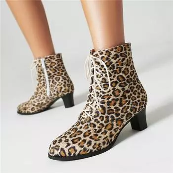 Meotina/женские ботильоны с круглым носком, на толстом среднем каблуке, на молнии, на шнуровке, армейские ботинки разных цветов, женская модная обувь, зима 46 35 чёрный