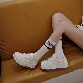 Meotina/женские кроссовки из натуральной кожи с круглым носком, на шнуровке, на платформе, в сдержанном стиле, женская модная обувь на плоской подошве, весенне-осенний цвет: белый, бежевый, 40 35 бежевый