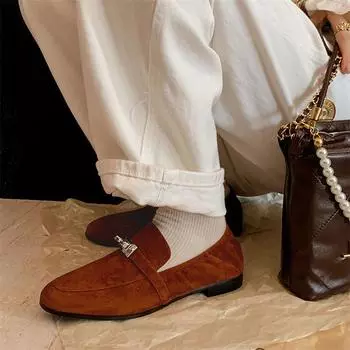 Meotina/женские лоферы из натуральной кожи с круглым носком на плоской подошве, детская замшевая обувь с металлическими украшениями, женская модная повседневная обувь, весна-осень 40 34 миндальный