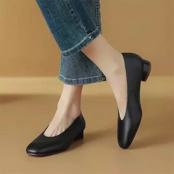 Meotina/женские перчатки из натуральной кожи, туфли на плоской подошве с круглым носком, лаконичный дизайн, женская модная повседневная обувь, весна-осень, черный, бежевый цвет 34 бежевый