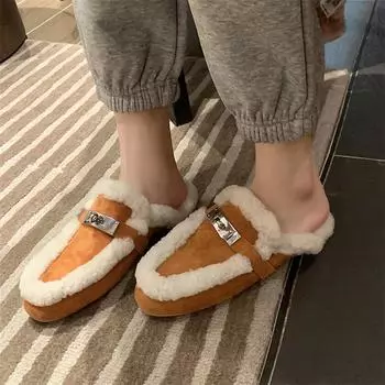 Meotina/женские сабо из натуральной кожи, шерстяные туфли на плоской подошве с круглым носком, детская замшевая женская модная обувь разных цветов, зимняя 40 33 коричневый