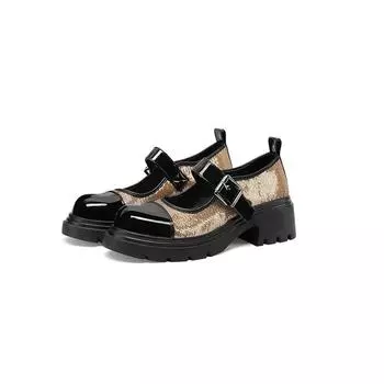 Meotina, женские туфли-лодочки Мэри Джейн, с круглым носком, на платформе, на среднем каблуке, с пряжкой, разноцветная женская модная обувь, весенне-осенняя обувь розового цвета 43 34 чёрный