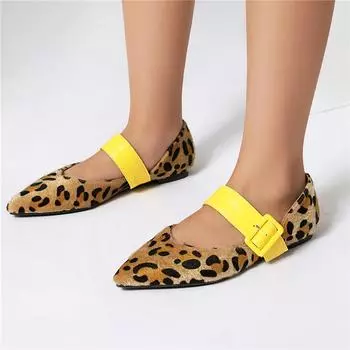 Meotina Женские туфли Мэри Джейн с острым носком и пряжкой, разноцветные перчатки, лаконичные женские модные туфли весна-осень, желтый цвет 43 35 жёлтый