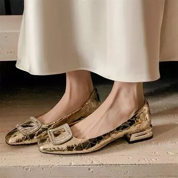 Meotina/женские туфли-перчатки из натуральной кожи с квадратным носком на плоской подошве, женская модная повседневная обувь с кристаллами, весна-осень, серебристый, черный, золотой 40 34 чёрный