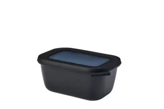 Mepal Cirqula Multi Bowl Rectangular 750 ml Nordic Black-Food Storage Box-Stacking-Mounted-Mushroom,Polypropylene