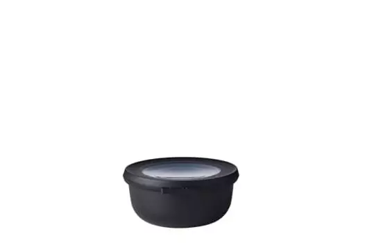 Mepal Rosti Cirqula Multi Food Storage and Serve Bowl with Lid, Low Bowl-11oz, Black
