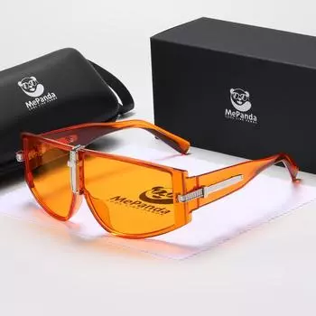 MePanda Модные солнцезащитные очки для путешествий унисекс в большой интегрированной оправе, UV400 жёлтый
