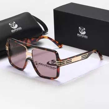 MePanda Персонализированные солнцезащитные очки унисекс в большой оправе в стиле ретро в стиле панк, UV400 коричневый