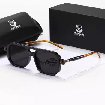 MePanda Унисекс квадратные солнцезащитные очки для вождения в толстой оправе, UV400 серый/чёрный