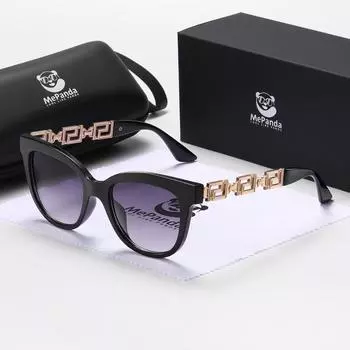 MePanda Унисекс Ретро Модные солнцезащитные очки в квадратной оправе с узором в стиле ретро, UV400 чёрный