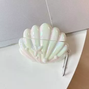 Мерцающая пудра Перламутровая раковина для Huawei Freebudsse3 Защитный чехол Freeclip Зажим для уха Беспроводной Bluetooth Pro4 Чехол для наушников 6i Силиконовый Мягкий Samsung Buds3pro [Laser shell + Hook]]