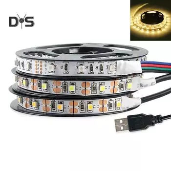 Мерцающая светодиодная лента для гардероба, ТВ-фон, декор 0.5M теплый белый