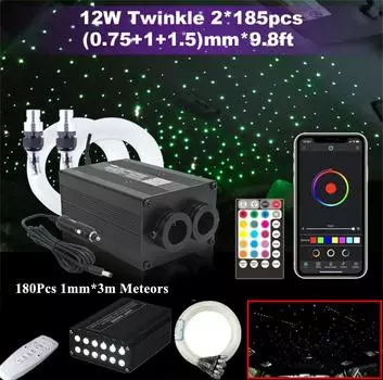 Мерцающие оптоволоконные огни Управление через Bluetooth-приложение для смартфона 12 Вт Музыкальный пульт дистанционного управления