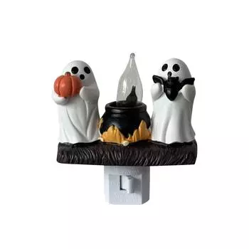 Мерцающий ночник, светодиодная лампа с искусственным огнем, ночник для спальни на Хэллоуин, украшения для дома, подарки для семьи, друзей, детей One Size