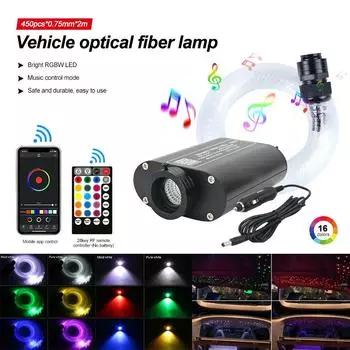 Мерцающий RGBW звездное небо звезда автомобиль домашний декор потолочный светильник волоконно-оптический светильник крыша салон атмосферное освещение с управлением через приложение EU and Car Cigarette