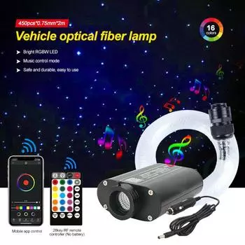 Мерцающий RGBW звездное небо звезда автомобиль домашний декор потолочный светильник волоконно-оптический светильник крыша салон атмосферное освещение с управлением через приложение