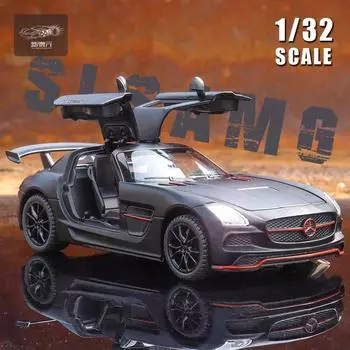 Mercedes Benz SLS AMG Суперкар Моделирование Литые и игрушечные машинки Звуки и Свет Инерционный автомобиль 1:Модель из сплава 32