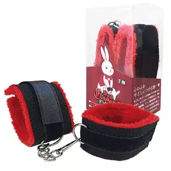 merci Gekkan Flame Yasashiitekase Handcuffs with Fur Velcro Cosplay Costume Props SM Restraint